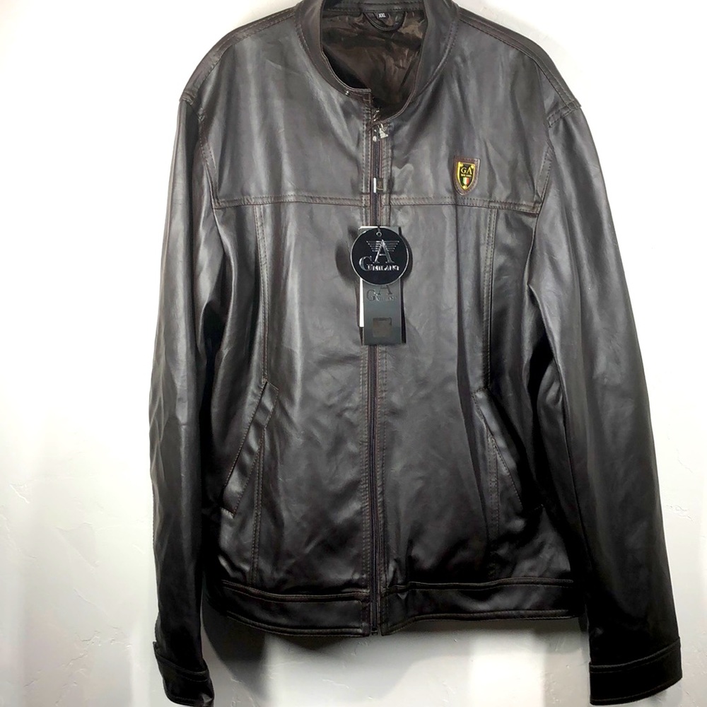 NWT GA Milano brown faux leather jacket size xxl